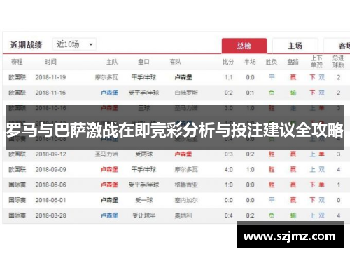 罗马与巴萨激战在即竞彩分析与投注建议全攻略